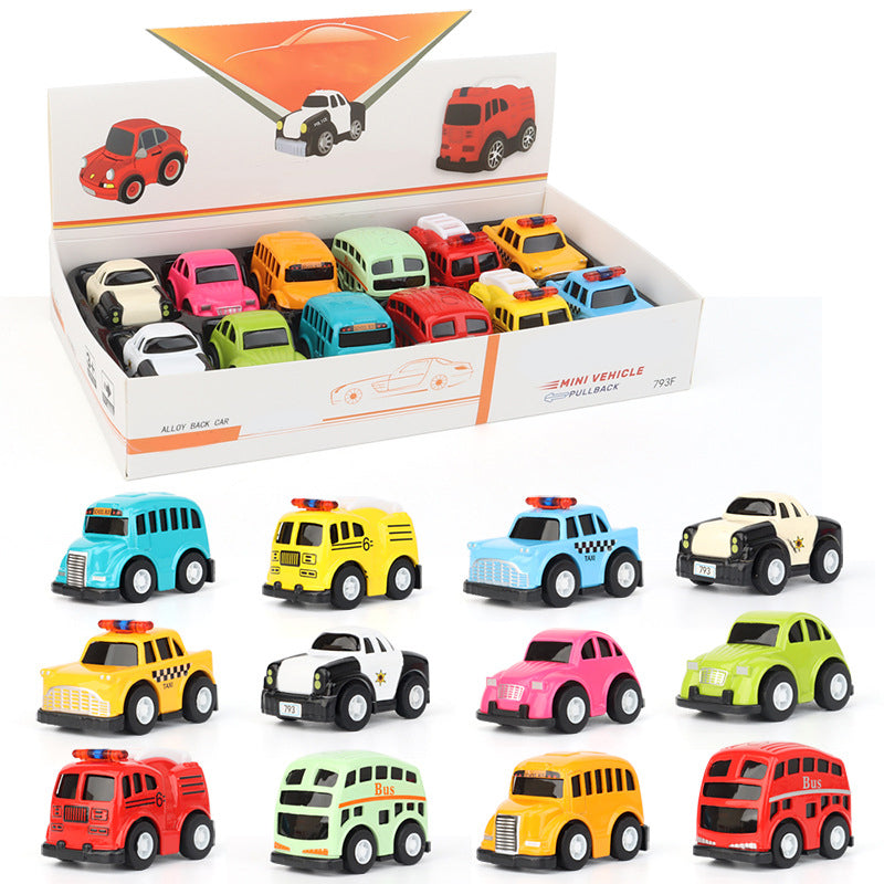 12-Pack Mini Pull-Back Toy Cars for Kids